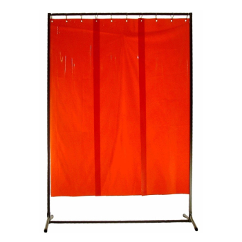 Stellwand Schutzwand VIPER 1300 mit Lamellenvorhang aus 470 x 0,4 mm Lamellen Orange
